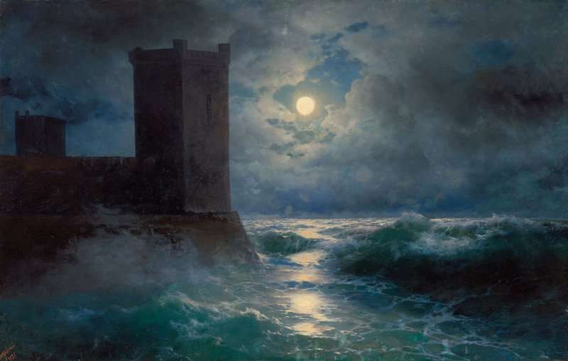 Aivazovsky Ivan Konstantinovich Genoese Towers In The Black Sea 1895 canvas print