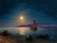 Aivazovsky Ivan Konstantinovich Moonlit Night On The Dnieper 1887 canvas print