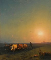 Aivazovsky Ivan Konstantinovich Ploughing The Fields Crimea 1865 canvas print