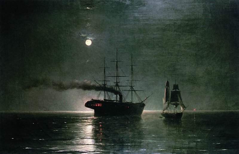 Aivazovsky Ivan Konstantinovich Ships In The Stillness Of The Night 1888 canvas print