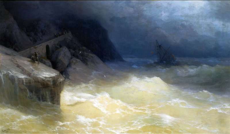 Aivazovsky Ivan Konstantinovich Shipwreck Off The Black Sea Coast 1887 canvas print