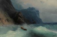 Aivazovsky Ivan Konstantinovich Shipwreck On A Rocky Shore 1872 canvas print