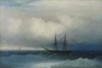 Aivazovsky Ivan Konstantinovich Stürmische Gewässer bei Biarritz 1860