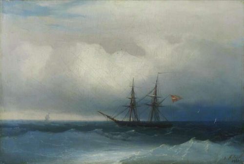 Aivazovsky Ivan Konstantinovich Stormy Waters Near Biarritz 1860 canvas print