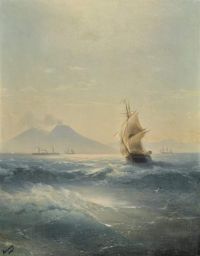 Aivazovsky Ivan Konstantinovich Die Bucht von Neapel mit dem Vesuv 1879