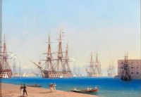 إيفازوفسكي إيفان كونستانتينوفيتش أسطول البحر الأسود يدخل ميناء سيفاستوبول 1852