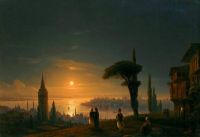 Aivazovsky Ivan Konstantinovich The Galata Tower By Moonlight canvas print