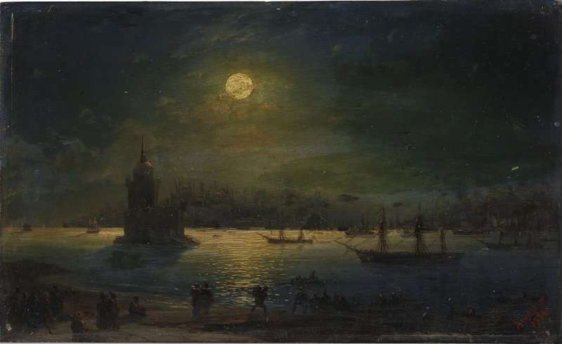 Aivazovsky Ivan Konstantinovich View Of The Bosphorus Strait With The Hagia Sophia And The Maiden S Tower 1884 canvas print