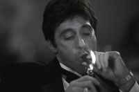 Al Pacino Tony Montana dans Scareface noir et blanc