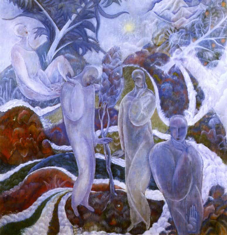 Tableaux sur toile, Albert Bloch 여름 밤 1916년 복제