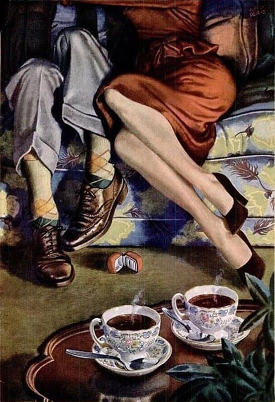 Tableaux sur toile, Reproduktion von Albert Dorne The Commitment 1948