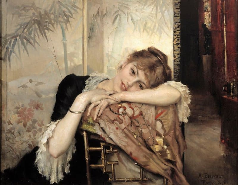 Tableaux sur toile, Albert Edelfelt의 복제품 The Parisienne Virginie - 1883