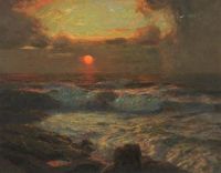 غروب الشمس ألبرت جوليوس أولسون في لاند إس إند كورنوال
