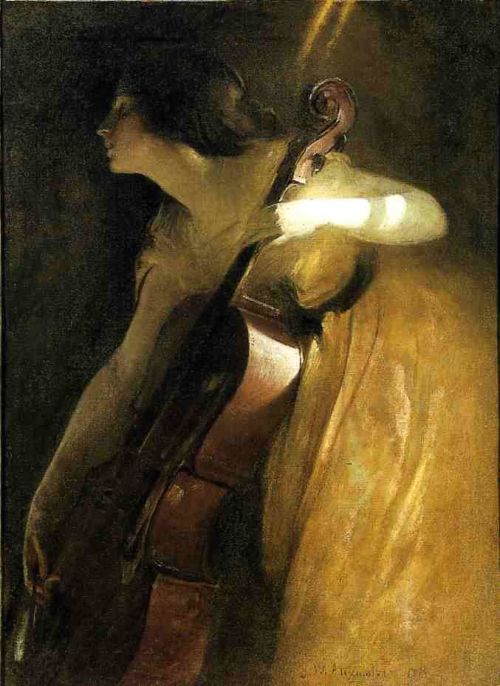 Alexander John White A Ray Of Sunlight The Cellist 1898 canvas print