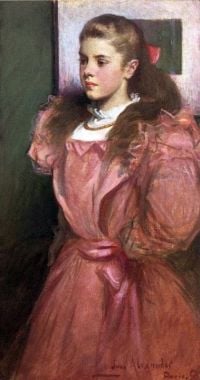 Alexander John White, junges Mädchen in Rose, auch bekannt als Porträt von Eleanora Randolph Sears, 1895