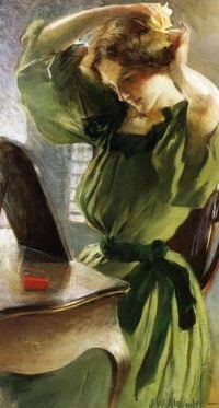 Alexander John White Young Woman Arranging Her Hair 1890 95 canvas print