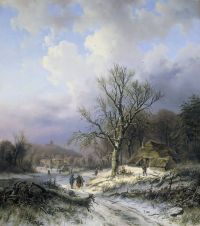 Cuadro Alexander Joseph Daiwaille Paisaje nevado 1845