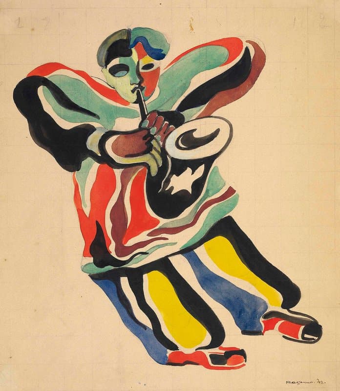 Tableaux sur toile, Reproduktion von Alexander Rodtschenko Le Joueur De Jazz 1943