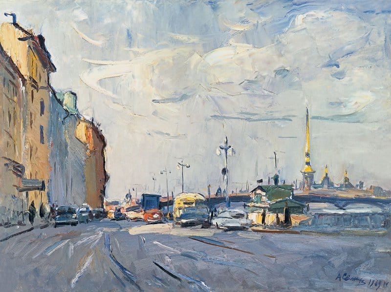 Alexander Semionov Leningrad In The Morning 1969 canvas print