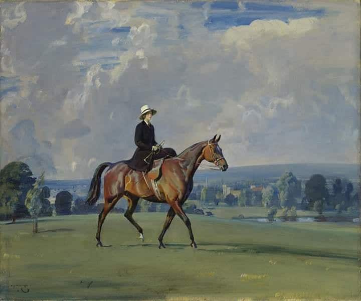 Tableaux sur toile, Alfred James Munnings Lady Violet Astor Ca의 초상화 복제. 1920년