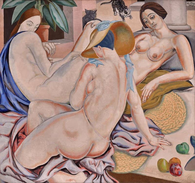 Tableaux sur toile, reproduction de Alfredo Guttero Indolent Women 1927