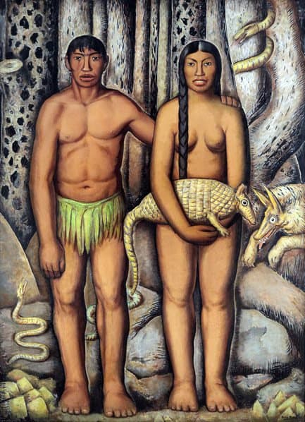 Tableaux sur toile, reproduction de Alfredo Ramos Martinez Adan Y Eva Mexicanos 1933