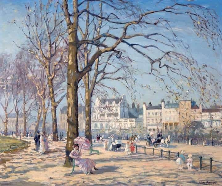 Tableaux sur toile, reproduction de Alice Maud Fanner Spring In Hyde Park Ca.1910