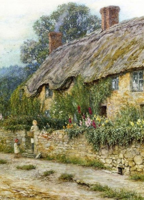 Allingham Helen A Mother And Child Entering A Cottage S.d.