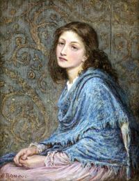 Allingham Helen Girl sitzt im blauen Sd-Leinwanddruck