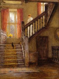 Allingham Helen The Staircase Whittington Court Gloucestershire canvas print
