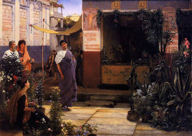 Alma Tadema Anna A Roman Flower Market Pompeii canvas print