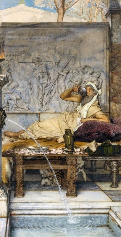 Alma Tadema Anna An Old Bachelor After The Bath canvas print