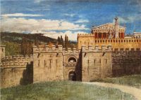Alma Tadema Anna Antium von außerhalb der Stadtmauer Design für Coriolanus gesehen