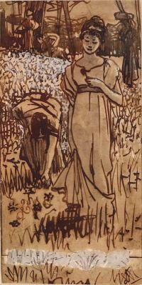 Alma Tadema Anna 꽃 피커의 외관 연구