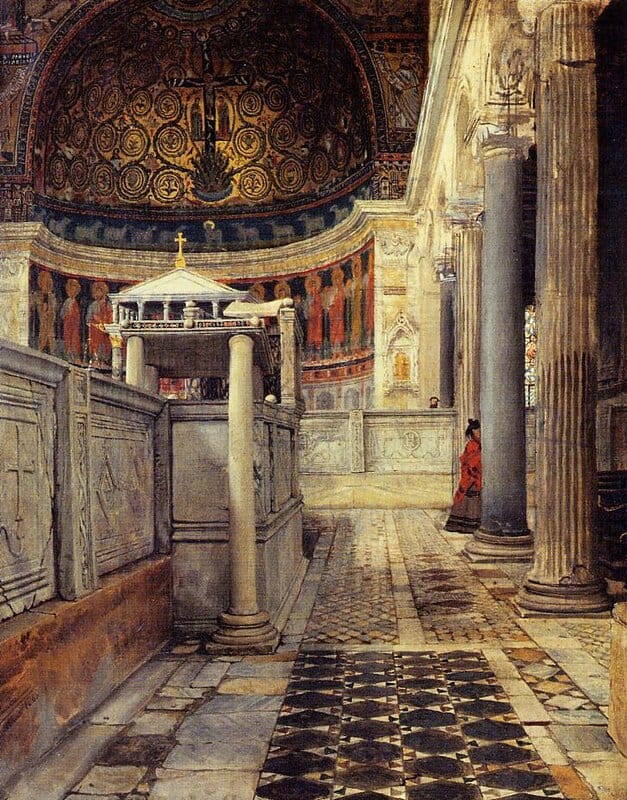 Alma Tadema Anna Interior Of The Church San Clemente canvas print