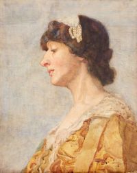 Alma Tadema Anna Porträt einer Dame, möglicherweise Miss Laurence Alma Tadema, die Schwester des Künstlers