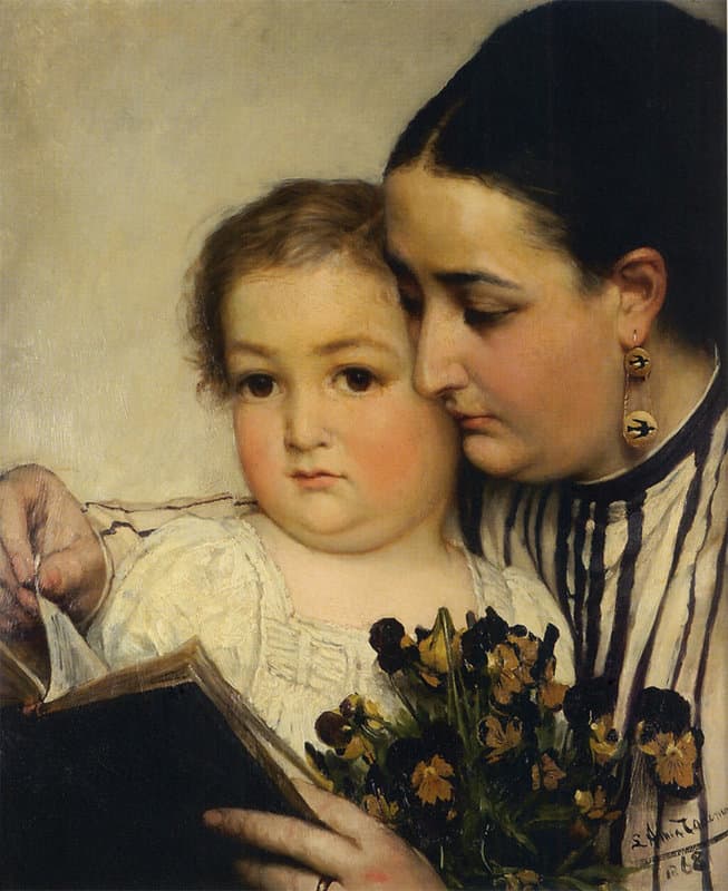 Alma Tadema Anna Portrait Of Mme. Bonnefoy And M. Puttemans canvas print