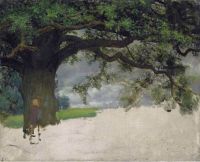 Alma Tadema Anna Study Of An Oak Tree canvas print