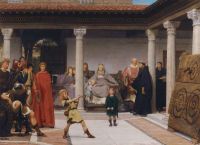 Alma Tadema Anna The Education Of The Children Of Clovis canvas print