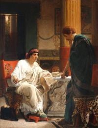 Alma Tadema Anna Vespasian은 Titus의 1866년 예루살렘 함락 소식을 듣습니다.