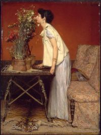 Alma Tadema Anna Frau und Blumen
