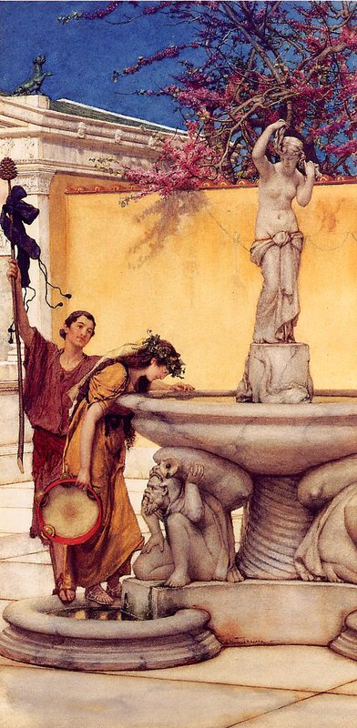 Alma-tadema Between Venus And Bacchus canvas print