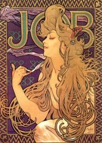 Alphonse Mucha Job Cigarettes canvas print