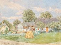 Alt Rudolf Von A Farmhouse And Barns In Gresten canvas print
