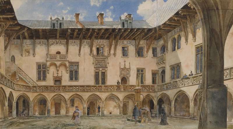 Alt Rudolf Von Courtyard Of Krakow University 1876 canvas print