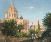 لوحة قماشية Alt Rudolf Von St Peter S من حديقة الفاتيكان 1838