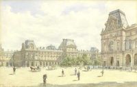 لوحة قماشية Alt Rudolf Von The Louvre Paris 1877