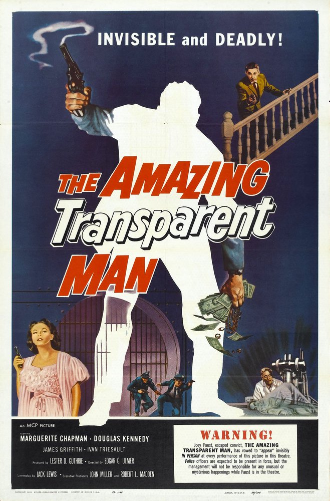 Tableaux sur toile, riproduzione del poster del film Amazing Transparent Man 01