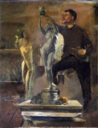 Amiet Cuno Hugo Siegwart in seinem Atelier 1889