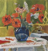 Amiet Cuno Mohn In Blauer Vase 1932